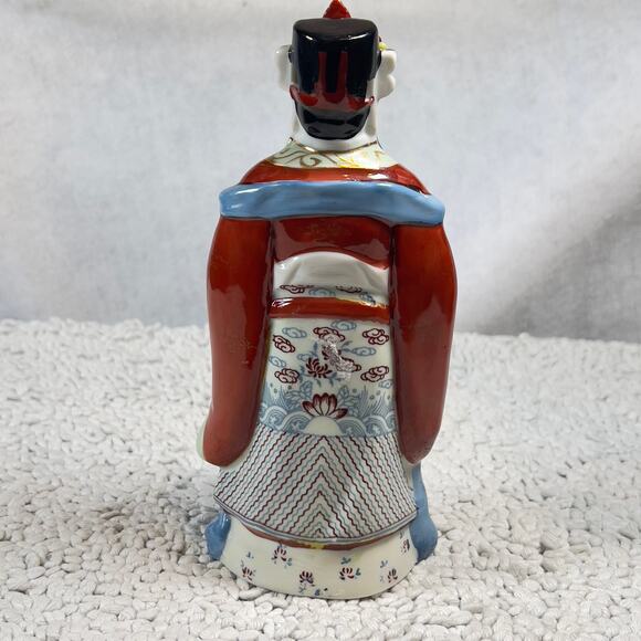 Chinese Famille Rose Porcelain Fu Lu Shou Figurine God of Prosperity Vintage 7" - Picture 4 of 16